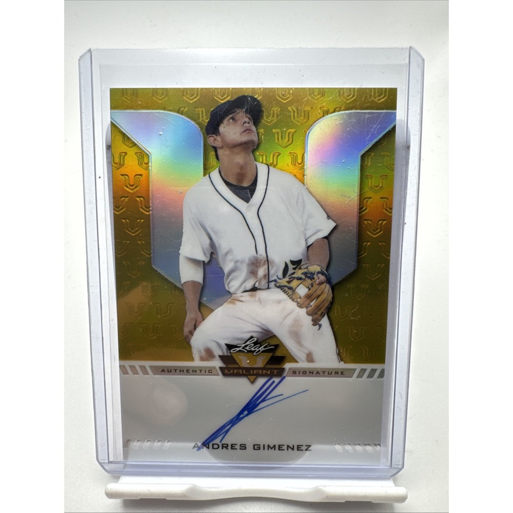 2017 Leaf Valiant Draft Gold /10 Andres Gimenez #BA-AG1 Auto